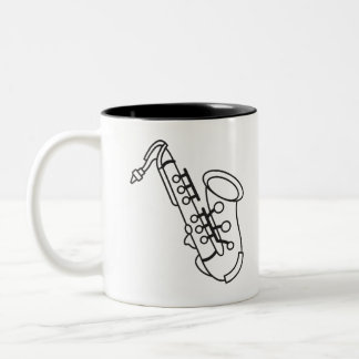 Caneca De Café Em Dois Tons saxofone