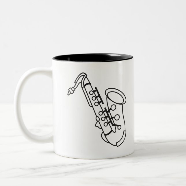 Caneca De Café Em Dois Tons saxofone (Esquerda)