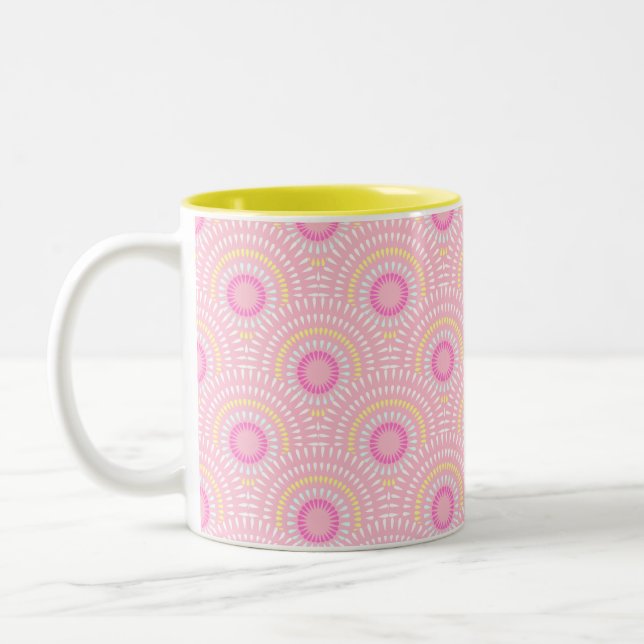 Caneca De Café Em Dois Tons Scallop Japonês Rosa (Esquerda)