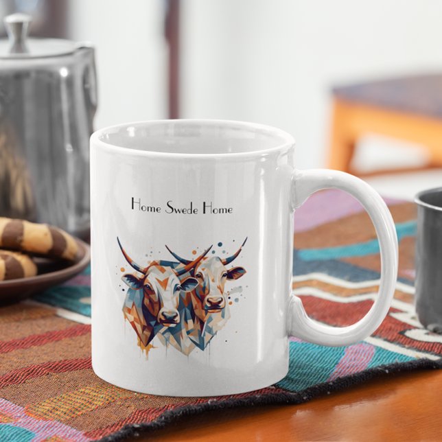Caneca De Café Em Dois Tons Scandi Farmhouse Cattle, costume (Criador carregado)