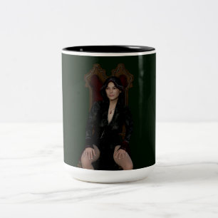 Caneca De Café Em Dois Tons Scarlett Chevalier sentado em cadeira