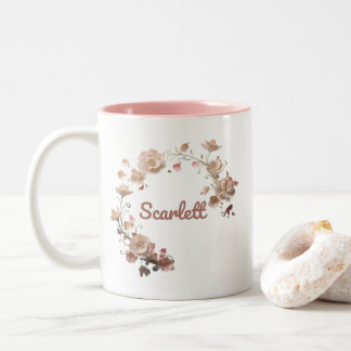 Caneca De Café Em Dois Tons Scarlett Floral
