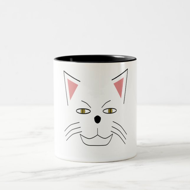 Caneca De Café Em Dois Tons scary cat meow meow (Centro)