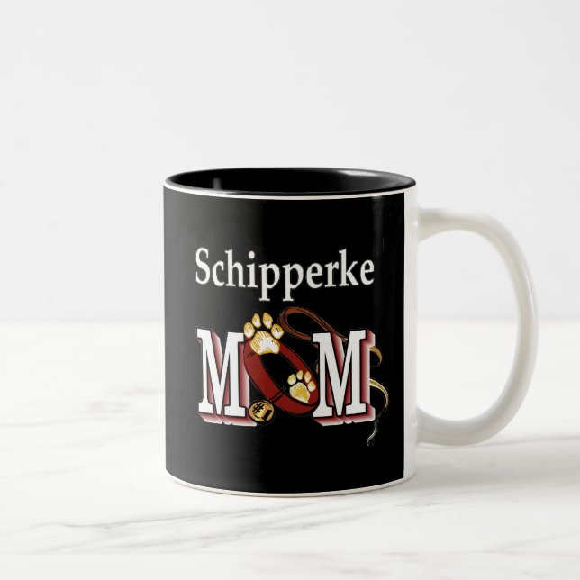 Caneca De Café Em Dois Tons Schipperke Mãe Mug (Direita)