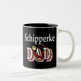 Caneca De Café Em Dois Tons Schipperke Pai Mug