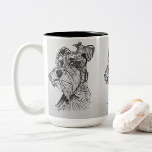 Caneca De Café Em Dois Tons Schnauzer
