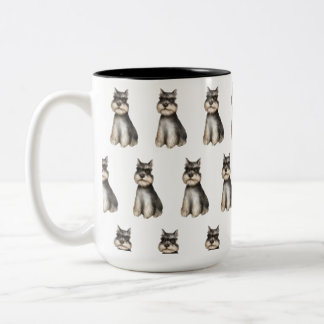 Caneca De Café Em Dois Tons Schnauzer Coffee Mug