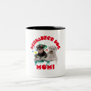 Caneca De Café Em Dois Tons Schnauzer Mãe Cachorro Melhor Cachorro Mãe Nunca