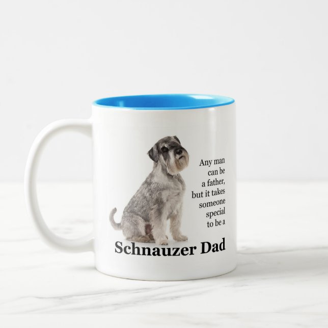 Caneca De Café Em Dois Tons Schnauzer Pai Mug (Esquerda)