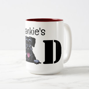 Caneca De Café Em Dois Tons Schnauzer Peeking Pai Personalizado