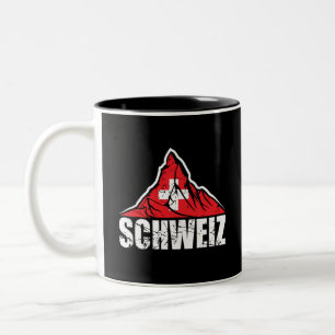 Caneca De Café Em Dois Tons Schweiz Matterhorn Suiça Vintage