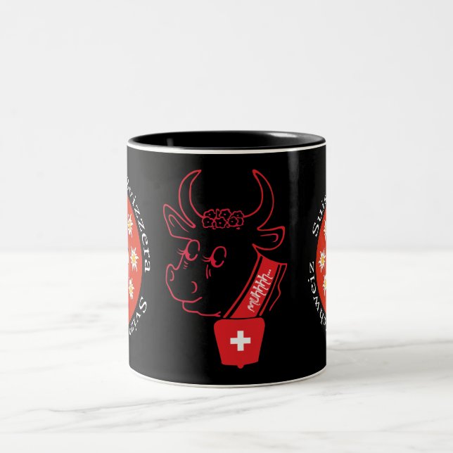 Caneca De Café Em Dois Tons Schweiz Suisse Svizzera Suiça Tasse (Centro)