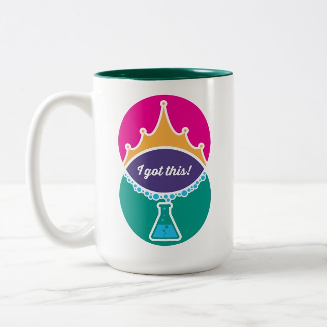 Caneca De Café Em Dois Tons Science Princess (Negrito) Mug (Esquerda)