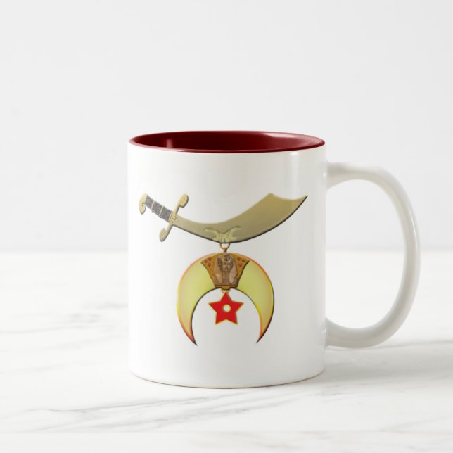 Caneca De Café Em Dois Tons Scimitar de Shriners (Direita)