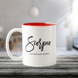 Caneca De Café Em Dois Tons Scorpio Horoscope Script Moderno Sinal Zodiac Dois