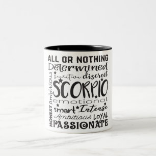 Caneca De Café Em Dois Tons Scorpio Zodiac Traits/Astrologia