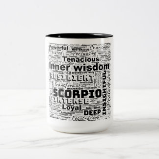 Caneca De Café Em Dois Tons Scorpio Zodiac Word Cloud Inspiração