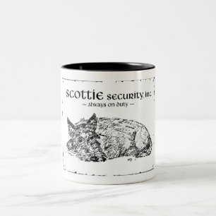Caneca De Café Em Dois Tons Scottie Esboço - Segurança?