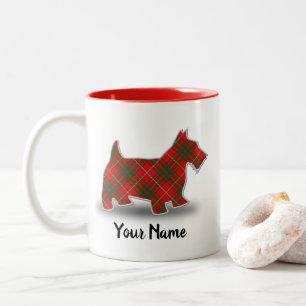 Caneca De Café Em Dois Tons Scottish Clan Bruce Tartan Scottish Terrier