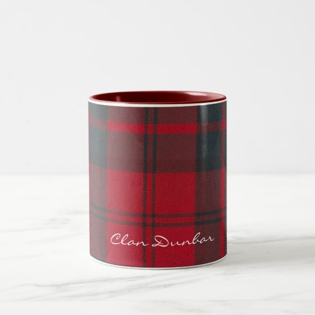 Caneca De Café Em Dois Tons Scottish Clan Dunbar Tartan Designer Mugs (Centro)