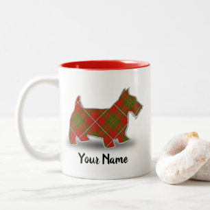 Caneca De Café Em Dois Tons Scottish Clan Hay Tartan Scottish Terrier