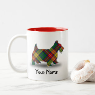 Caneca De Café Em Dois Tons Scottish escocês Terrier do Tartan de Buchanan do