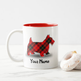 Caneca De Café Em Dois Tons Scottish escocês Terrier do Tartan de Wallace do