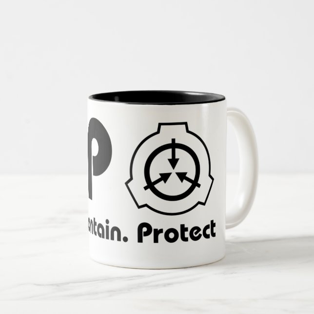 Caneca De Café Em Dois Tons SCP Foundation Mug - Contentor Oficial de Bebidas (Frente Esquerda)