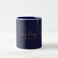 Script Dourado Azul de Marinho Elegante Chic