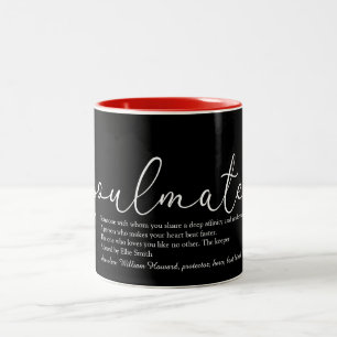 Caneca De Café Em Dois Tons Script Love Heart Soulmate Definition