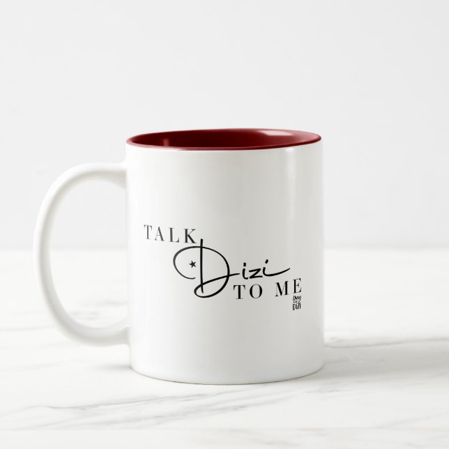 Caneca De Café Em Dois Tons Script Talk Dizi Mug (Esquerda)