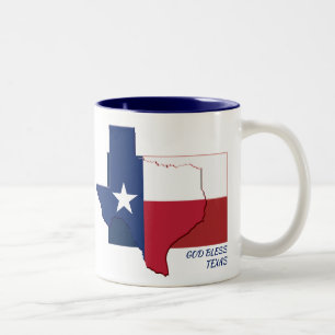 Caneca De Café Em Dois Tons Scriptação Personalizada do Deus abençoe MAPA FLAG