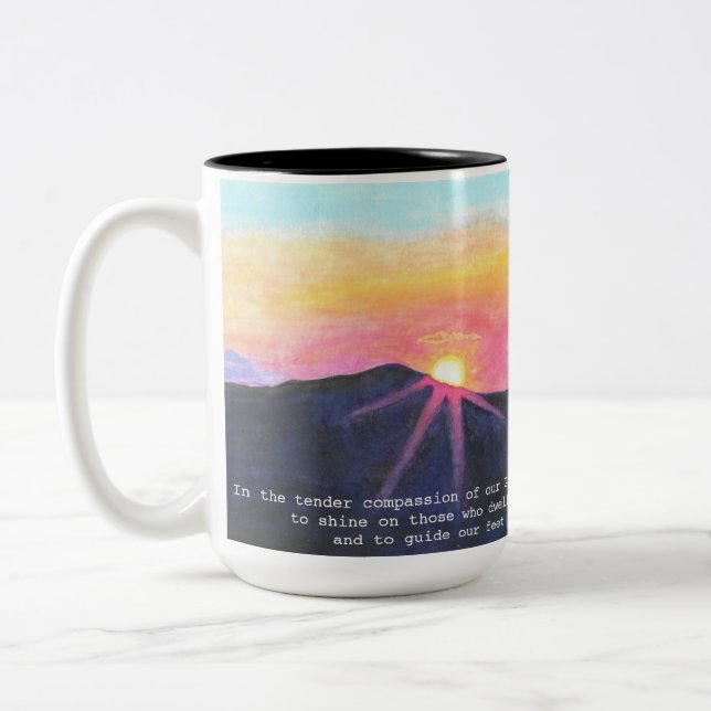 Caneca De Café Em Dois Tons Scripting Sunrise Mug (Esquerda)