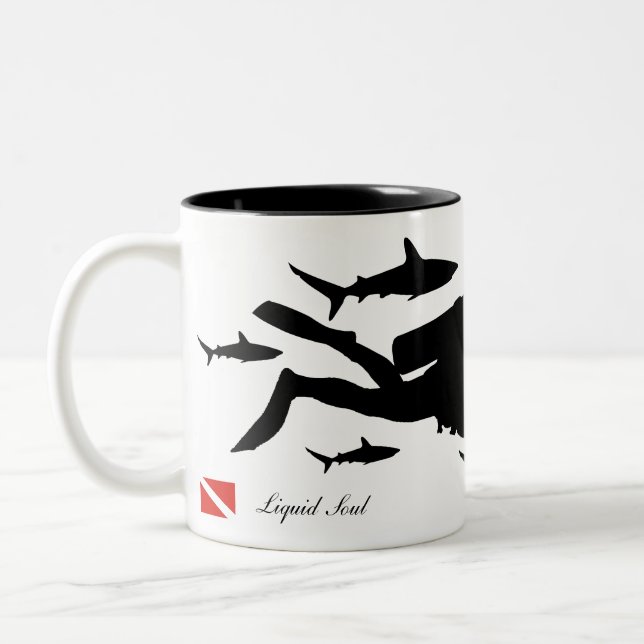 Caneca De Café Em Dois Tons Scuba Diver - Mug (Esquerda)