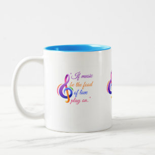 Caneca De Café Em Dois Tons Se a música for-vintage amor, quote design.