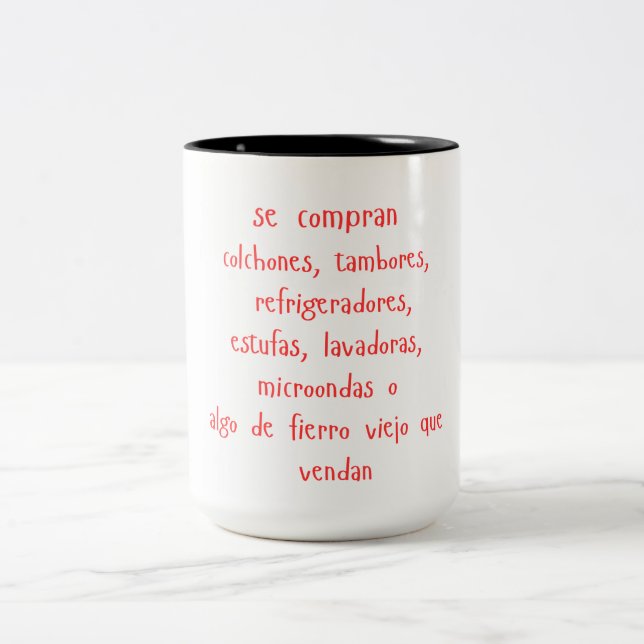 Caneca De Café Em Dois Tons "se compran..." mug (Centro)