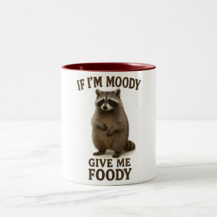 Caneca De Café Em Dois Tons Se Estou Mal-Humorada Me Dê Comida Camiseta, Camis