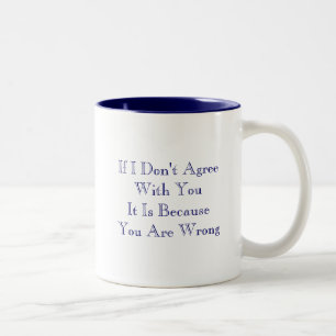 Caneca De Café Em Dois Tons Se eu não concordo