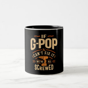 Caneca De Café Em Dois Tons Se G-Pop Não Consegue Corrigi-Lo Engraçado Vovô Ha