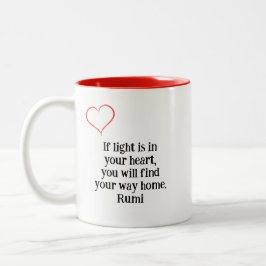 Caneca De Café Em Dois Tons Se Há Luz No Seu Coração - Rumi