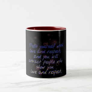 Caneca De Café Em Dois Tons se trate de amor e respeite a caneca dois