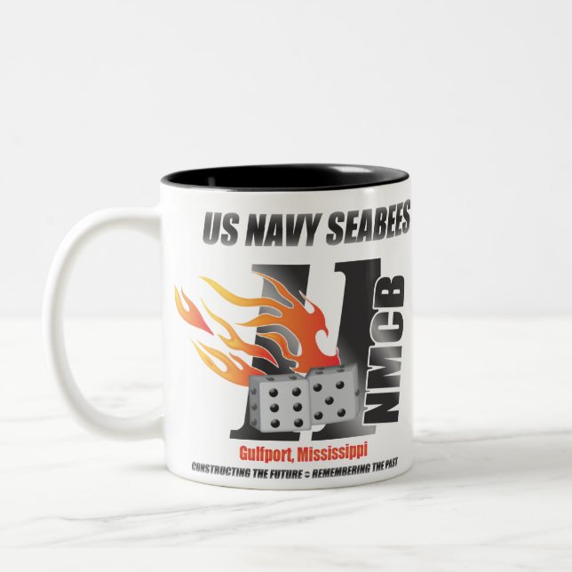Caneca De Café Em Dois Tons Seabees do marinho (Esquerda)