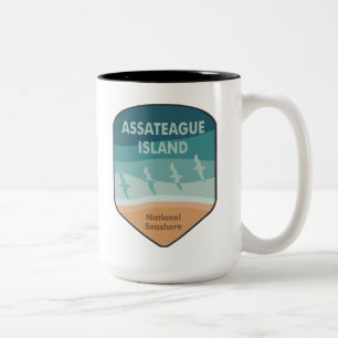 Caneca De Café Em Dois Tons Seagulhas da Ilha de Assateague