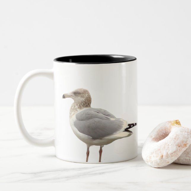 Caneca De Café Em Dois Tons Seagull Photo Mug (Com Donut)