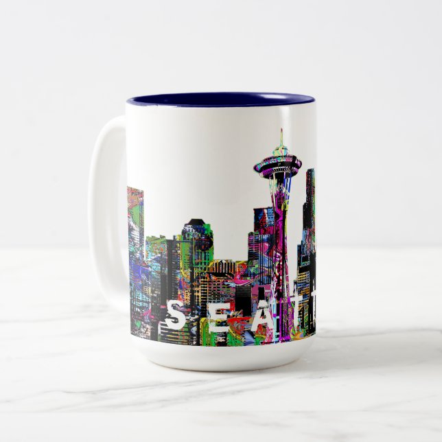 Caneca De Café Em Dois Tons Seattle in grafite (Frente Esquerda)