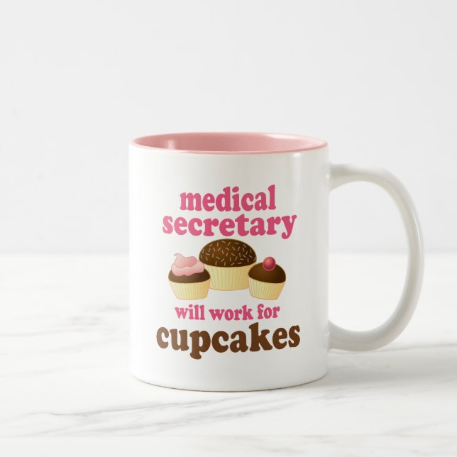 Caneca De Café Em Dois Tons Secretário médico presente (engraçado) (Direita)