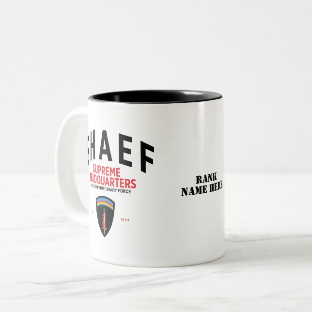 Caneca De Café Em Dois Tons Sede Supremo da SHAEF (Frente Esquerda)