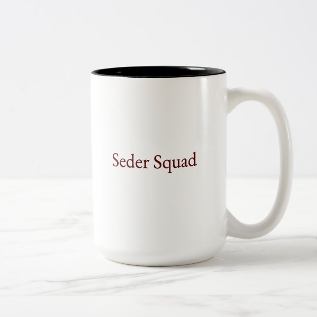 Caneca De Café Em Dois Tons Seder Squad Mug, Passover Mug, Jewish Holiday Mug (Direita)