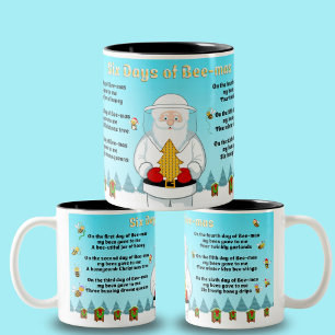 Caneca De Café Em Dois Tons Seis Dias de Bee-Mas Feliz Natal para um Incrível