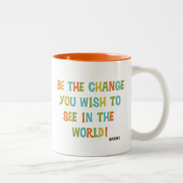 Caneca De Café Em Dois Tons Seja A Mudança Que Deseja Ver